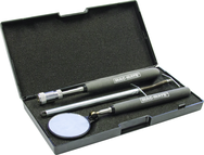 2-1/2" Round Glass - 36" Extended Length - Telescoping Magnifier; Magnet; Finger - Exact Tool & Supply