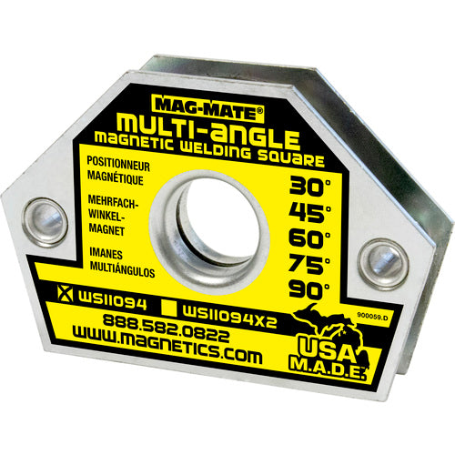 Magnetic Welding Square - 10 Angle-3 3/8″ × 1/2″ × 2 9/16″-23 lbs Holding Capacity - Exact Tool & Supply