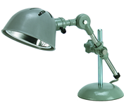 6" Uniflex Machine Lamp; 120V, 60 Watt Incandescent Light, Portable Base, Oil Resistant Shade, Gray Finish - Exact Tool & Supply