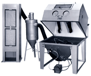 Blast Master Cabinet with Abrasive Separators - #48D 48W x 24D x 23H Tub Dimensions - Exact Tool & Supply