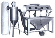 Blast Master Cabinet with Abrasive Separators - #48AS 48W x 24D x 23H Tub Dimensions - Exact Tool & Supply