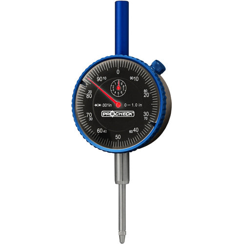 1″ Range, 0.001″ Graduation, 0-100 Reading Black Dial Indicator - Certified