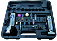 #2060 - Pneumatic Cut-Off Tool & Right Angle Grinder Kit - Includes: 1) each: Angle Die Grinder with collets; 3" Cut-Off Tool; Air Fitting (3) Cut-Off Wheels; (10) Mounted Points; (3) Spanner Wrenches; and Case - Exact Tool & Supply