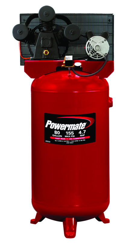 80 Gal. Single Stage Air Compressor, Vertical - Exact Tool & Supply