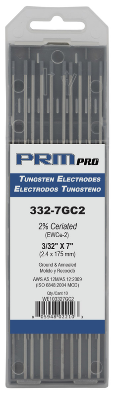 332-7GC2 7" Electrode 2% Ceriated - Exact Tool & Supply