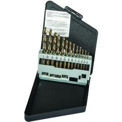 13 Pc. 1/16" - 1/4" by 64ths Cobalt Surface Treated Jobber Drill Set - Exact Tool & Supply