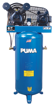 Air Compressors - Model #PK6560V; 60 Gallon / Horizontal Tank; 6-1/2HP; 1PH; 230V Motor - Exact Tool & Supply