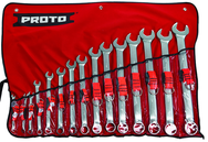 Proto® Tether-Ready 15 Piece Satin Metric Combination ASD Wrench Set - 12 Point - Exact Tool & Supply