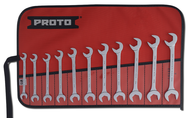 Proto® 11 Piece Full Polish Metric Angle Open-End Wrench Set - Exact Tool & Supply