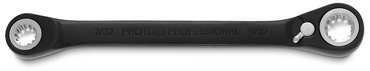 Proto® Black Chrome Double Box Reversible Ratcheting Wrench 7/32" x 9/32" - Spline - Exact Tool & Supply