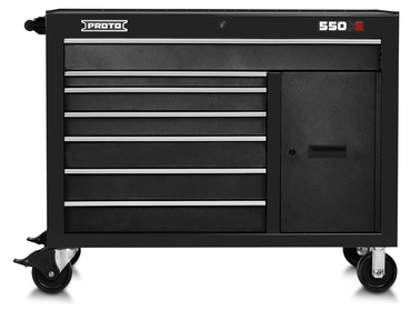 Proto® 550S 50" Workstation - 7 Drawer & 1 Shelf, Gloss Yellow - Exact Tool & Supply