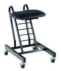 9" - 18" Ergonomic Worker Seat - Portable on swivel casters - Exact Tool & Supply