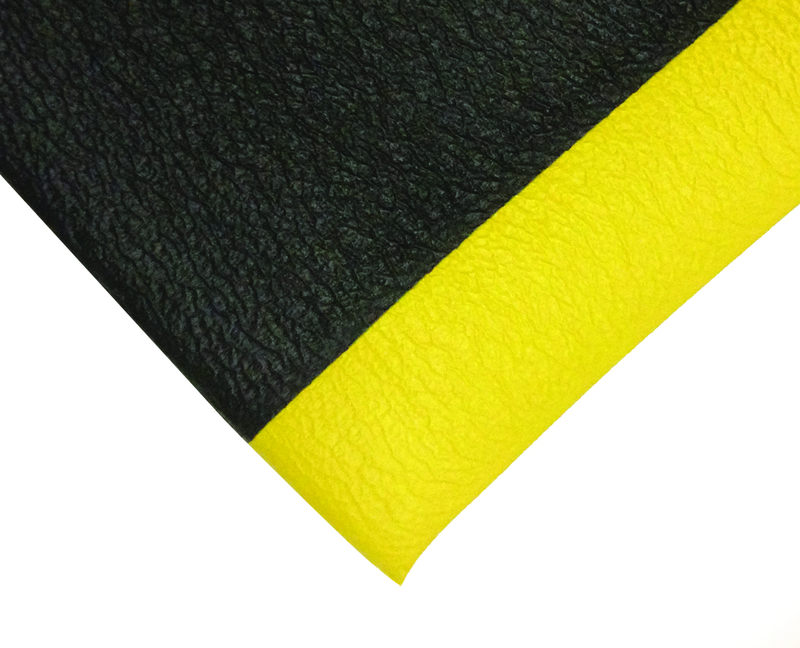 2' x 60' x 11/16" Thick Traction Anti Fatigue Mat - Yellow/Black - Exact Tool & Supply