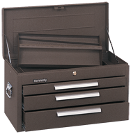 263 3-Drawer Mechanic's Chest - Model No.263B Brown 14.75H x 12-1/8D x 26.13''W - Exact Tool & Supply