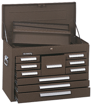 10-Drawer Mechanic's Chest - Model No.360B Brown 18.88H x 12.06D x 26.13''W - Exact Tool & Supply