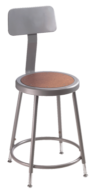 19" - 27" Adjustable Stool With Backrest - Exact Tool & Supply