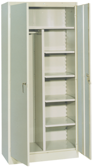 36 x 18 x 78'' (Dove Gray or Putty) - Combo Wardrobe/Storage Cabinet - Exact Tool & Supply