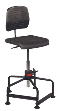 17" - 35" - Industrial Pneumatic Chair w/Back Depth / Back Height Adjustment - Exact Tool & Supply