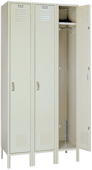 12 x 18 x 72'' (3 Openings) - 3 Wide Single Tier Locker - Exact Tool & Supply