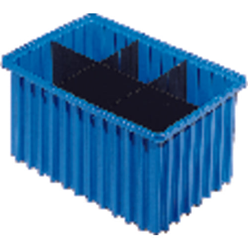9 1/8″ × 6 1/2″ × 4 5/8″ - Blue - Akro Grid Stackable Containers - Exact Tool & Supply