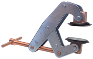 T-Handle Clamp with No-Mar Round Pads - 2-1/4'' Throat Depth, 4-1/2'' Max. Opening - Exact Tool & Supply