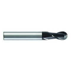 8mm Dia. - 59mm OAL - Solid CBD AlTiN-2 FL - Ball Nose EM - - For Hard Material - Exact Tool & Supply