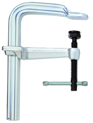 Heavy Duty Steel L-Clamp - 7'' Throat Depth, 48'' Max. Opening - Exact Tool & Supply