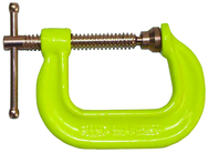 400 Series Drop Forged C-Clamps, Hi-Vis frame & copper coated spindle, 12" Capacity, 9300 lbs Clamp force, 3/4" Spindle Diameter - Exact Tool & Supply