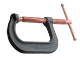 Black Oxide Spindle Drop-Forged C-Clamp - 4-1/2'' Throat Depth, 8'' Max. Opening - Exact Tool & Supply