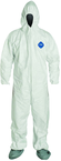 Tyvek® White Zip Up Coveralls w/ Attached Hood & Boots - 2XL (case of 25) - Exact Tool & Supply