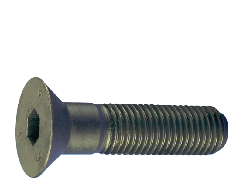 M6 - 1.00 x 20 - Black Finish Heat Treated Alloy Steel - Cap Screws - Flat Head - Exact Tool & Supply