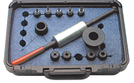 Dowel and Pull Dowel Remover Kit - Includes 4 Collets and 4 Threaded Adapters (1/4 thru 7/16 Dia. Range) - Exact Tool & Supply