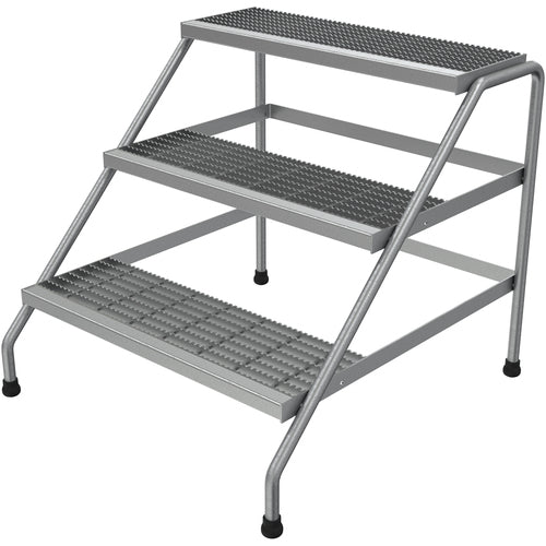 Aluminum Step Stand - 3 Step Wide Welded - Exact Tool & Supply
