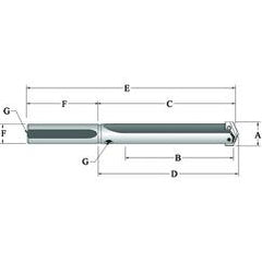 24015S-075L Straight T-A® Spade Blade Holder - Straight Flute- Series 1.5 - Exact Tool & Supply