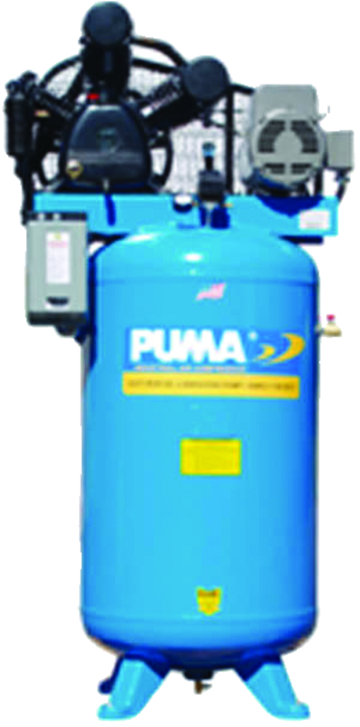 120 Gallon Horizontal Tank Two Stage; Belt Drive; 10HP 230V 3PH W/Starter; 34.2CFM@175PSI; 954lbs. - Exact Tool & Supply