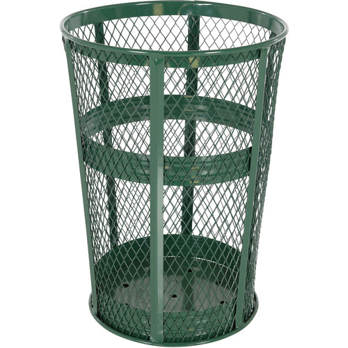 Trash Receptical E x p Metal Round 48 Gallon-Green - Exact Tool & Supply