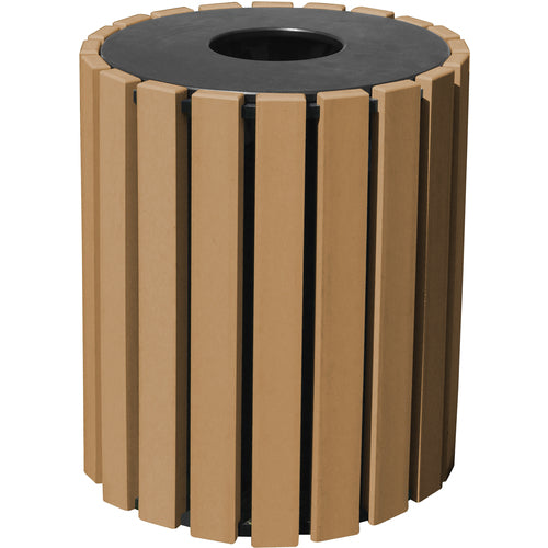 Trash Receptical Poly Round 33 Gal-Cedar - Exact Tool & Supply