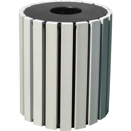 Trash Receptical Poly Round 33 Gal-Sand - Exact Tool & Supply
