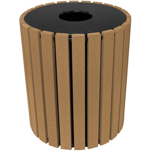 Trash Receptical Poly Round 49 Gal-Cedar - Exact Tool & Supply