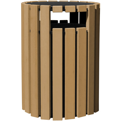 Trash Receptical Poly Rain Cap Round 33 Gal-Cedar - Exact Tool & Supply
