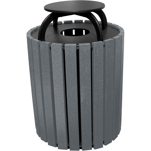 Trash Receptical Poly Rain Cap Round 49 Gal-Char - Exact Tool & Supply