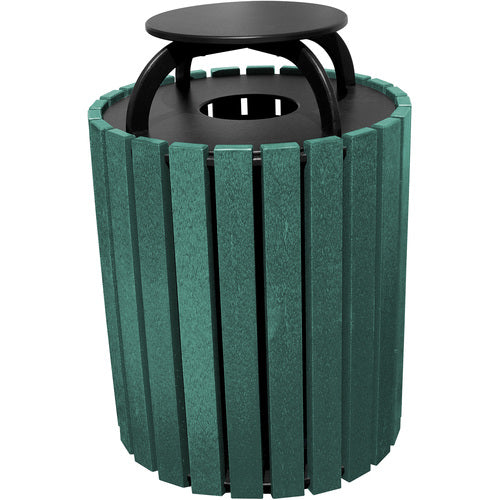 Trash Receptical Poly Rain Cap Round 49 Gal-Green - Exact Tool & Supply
