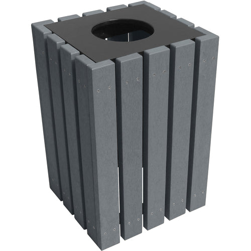 Trash Receptical Poly Square 22 Gallon-Char - Exact Tool & Supply