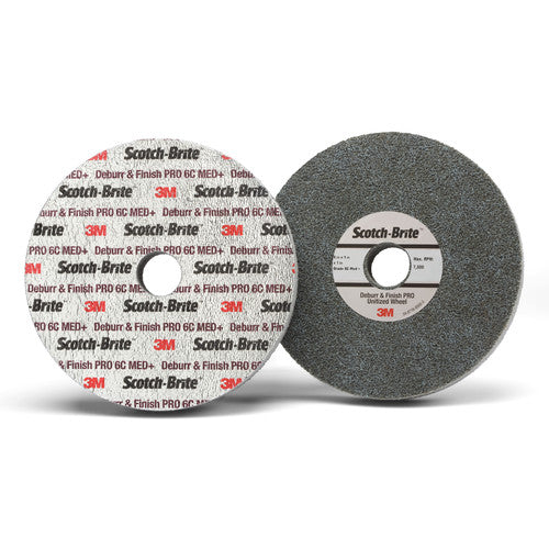 Scotch-Brite Deburr and Finish PRO Unitized Wheel DP-UW 6C Medium+ 4-1/2″ × 1/2″ × 7/8″
