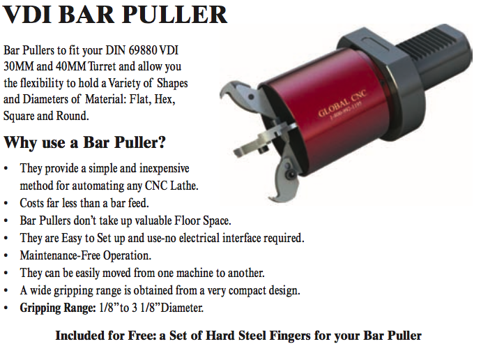 VDI BAR PULLER - Part #: BP85.30 - Exact Tool & Supply