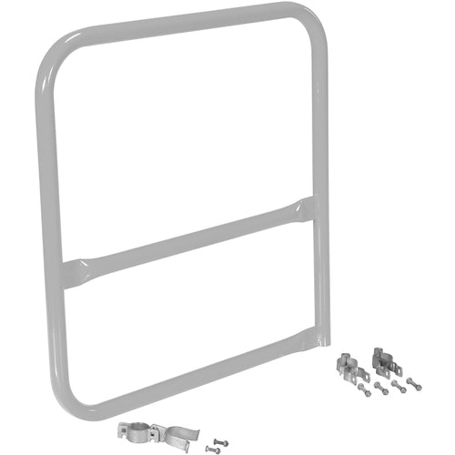 Silver Pipe Safety Railing Gate-B Shaped 36 × 36