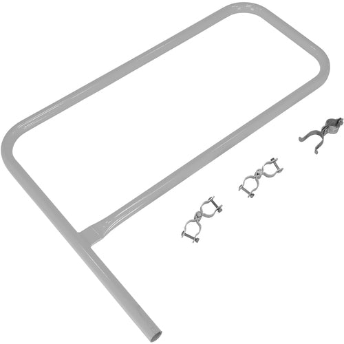 Silver Pipe Safety Railing Gate-P Shaped 36 × 36
