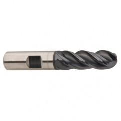 1/2 x 1/2 x 1-1/4 x 3" 4 Flute Ball Nose Carbide End Mill - TiAlN - Exact Tool & Supply