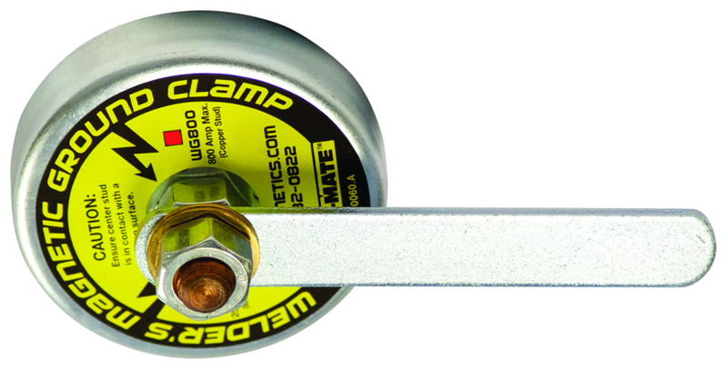 Magnetic Welding Ground - Copper Stud - 3-1/2'' Dia.; 35 lbs Holding Capacity - Exact Tool & Supply