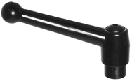 70602, Clamp Lever Size 5 Zinc Ball Style with Steel Insert, Screw and Spring tapped 5/8-11 - Exact Tool & Supply